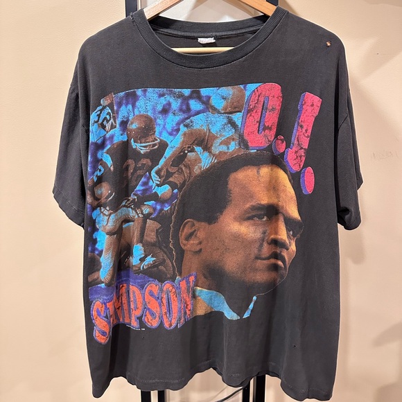 Vintage OJ Simpson Black Faded 1995 Juice is Loose Rap Tee